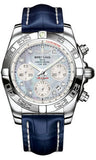 Breitling,Breitling - Chronomat 41 Steel Polished Bezel - Croco Strap - Watch Brands Direct