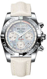 Breitling,Breitling - Chronomat 41 Steel Polished Bezel - Sahara Leather Strap - Watch Brands Direct
