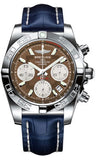 Breitling,Breitling - Chronomat 41 Steel Polished Bezel - Croco Strap - Watch Brands Direct