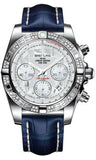 Breitling,Breitling - Chronomat 41 Steel Diamond Bezel - Croco Strap - Watch Brands Direct
