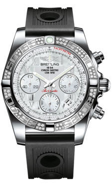 Breitling,Breitling - Chronomat 41 Steel Diamond Bezel - Ocean Racer Strap - Watch Brands Direct