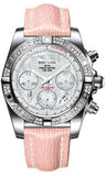 Breitling,Breitling - Chronomat 41 Steel Diamond Bezel - Sahara Leather Strap - Watch Brands Direct
