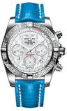 Breitling,Breitling - Chronomat 41 Steel Diamond Bezel - Lizard Strap - Watch Brands Direct
