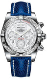 Breitling,Breitling - Chronomat 41 Steel Diamond Bezel - Lizard Strap - Watch Brands Direct