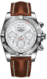 Breitling,Breitling - Chronomat 41 Steel Diamond Bezel - Lizard Strap - Watch Brands Direct