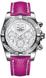 Breitling,Breitling - Chronomat 41 Steel Diamond Bezel - Lizard Strap - Watch Brands Direct