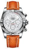 Breitling,Breitling - Chronomat 41 Steel Diamond Bezel - Lizard Strap - Watch Brands Direct