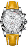 Breitling,Breitling - Chronomat 41 Steel Diamond Bezel - Lizard Strap - Watch Brands Direct