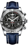 Breitling,Breitling - Chronomat 41 Steel Diamond Bezel - Croco Strap - Watch Brands Direct