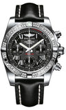 Breitling,Breitling - Chronomat 41 Steel Diamond Bezel - Leather Strap - Watch Brands Direct