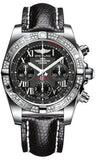 Breitling,Breitling - Chronomat 41 Steel Diamond Bezel - Lizard Strap - Watch Brands Direct