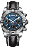 Breitling,Breitling - Chronomat 41 Steel Diamond Bezel - Lizard Strap - Watch Brands Direct
