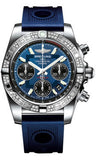 Breitling,Breitling - Chronomat 41 Steel Diamond Bezel - Ocean Racer Strap - Watch Brands Direct