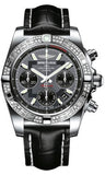 Breitling,Breitling - Chronomat 41 Steel Diamond Bezel - Croco Strap - Watch Brands Direct