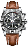 Breitling,Breitling - Chronomat 41 Steel Diamond Bezel - Croco Strap - Watch Brands Direct