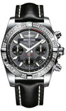 Breitling,Breitling - Chronomat 41 Steel Diamond Bezel - Leather Strap - Watch Brands Direct