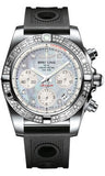 Breitling,Breitling - Chronomat 41 Steel Diamond Bezel - Ocean Racer Strap - Watch Brands Direct