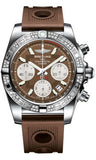 Breitling,Breitling - Chronomat 41 Steel Diamond Bezel - Ocean Racer Strap - Watch Brands Direct