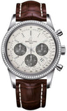Breitling,Breitling - Transocean Chronograph Steel - Diamond Bezel - Croco Strap - Watch Brands Direct
