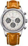 Breitling,Breitling - Transocean Chronograph Steel - Diamond Bezel - Croco Strap - Watch Brands Direct