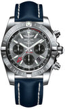 Breitling,Breitling - Chronomat 44 GMT Stainless Steel on Leather - Watch Brands Direct