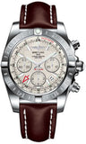 Breitling,Breitling - Chronomat 44 GMT Stainless Steel on Leather - Watch Brands Direct