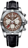 Breitling,Breitling - Chronomat 44 GMT Stainless Steel on Croco Strap - Watch Brands Direct