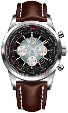 Breitling Transocean Chronograph Unitime Stainless Steel Leather S Watch Brands Direct Luxury Watches at the Largest Discounts
