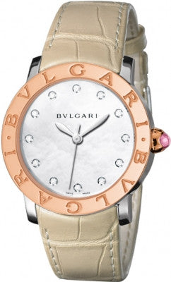 Bulgari,Bulgari - BVLGARI Automatic 37mm - Stainless Steel and Rose Gold - Watch Brands Direct