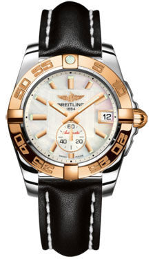 Breitling,Breitling - Galactic 36 Automantic Steel-Rose Gold - Leather Strap - Watch Brands Direct