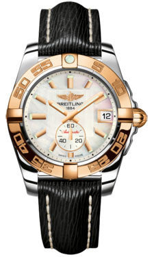 Breitling,Breitling - Galactic 36 Automantic Steel-Rose Gold - Sahara Strap - Watch Brands Direct