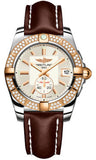 Breitling,Breitling - Galactic 36 Automantic Steel-Rose Gold - Diamond Bezel - Leather Strap - Watch Brands Direct