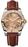 Breitling,Breitling - Galactic 36 Automantic Steel-Rose Gold - Diamond Bezel - Sahara Strap - Watch Brands Direct