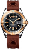 Breitling,Breitling - Galactic 41 Steel-Rose Gold - Ocean Racer Strap - Watch Brands Direct