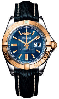 Breitling Galactic 41 Steel Rose Gold Sahara Strap Watch Brands Direct Luxury Watches at the Largest Discounts