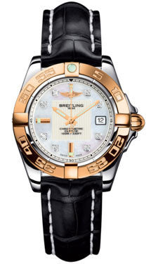 Breitling,Breitling - Galactic 32 Steel-Rose Gold - Croco Strap - Watch Brands Direct