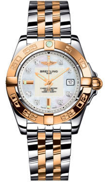 Breitling,Breitling - Galactic 32 Steel-Rose Gold - Pilot Bracelet - Watch Brands Direct