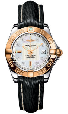 Breitling,Breitling - Galactic 32 Steel-Rose Gold - Sahara Strap - Watch Brands Direct