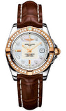 Breitling,Breitling - Galactic 32 Steel-Rose Gold - Diamond Bezel - Croco Strap - Watch Brands Direct