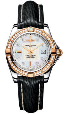 Breitling,Breitling - Galactic 32 Steel-Rose Gold - Diamond Bezel - Sahara Strap - Watch Brands Direct