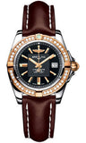 Breitling,Breitling - Galactic 32 Steel-Rose Gold - Diamond Bezel - Leather Strap - Watch Brands Direct