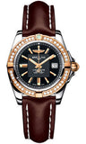 Breitling,Breitling - Galactic 32 Steel-Rose Gold - Diamond Bezel - Leather Strap - Watch Brands Direct