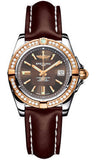 Breitling,Breitling - Galactic 32 Steel-Rose Gold - Diamond Bezel - Leather Strap - Watch Brands Direct