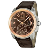 Cartier,Cartier - Calibre de Cartier Automatic Steel and Pink Gold - Watch Brands Direct