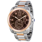 Cartier,Cartier - Calibre de Cartier Automatic Steel and Pink Gold - Watch Brands Direct