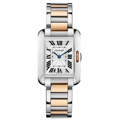Cartier,Cartier - Tank Anglaise - Stainless Steel and Pink Gold - Watch Brands Direct