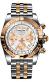 Breitling,Breitling - Chronomat 44 Steel and Rose Gold Polished Bezel - Pilot Two Tone Bracelet - Watch Brands Direct