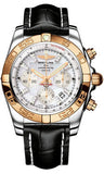 Breitling,Breitling - Chronomat 44 Steel and Rose Gold Polished Bezel - Croco Strap - Watch Brands Direct