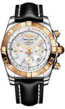 Breitling,Breitling - Chronomat 44 Steel and Rose Gold Polished Bezel - Leather Strap - Watch Brands Direct