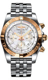 Breitling,Breitling - Chronomat 44 Steel and Rose Gold Polished Bezel - Pilot Steel Bracelet - Watch Brands Direct